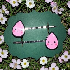 NEW Pink Teardrops Bobby-Pin Set