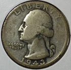1943-S WASHINGTON 90% SILVER QUARTER (Good Details)