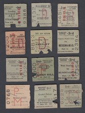 TWELVE Old Rail Tickets London / Kent BR British Railways Transport Commission