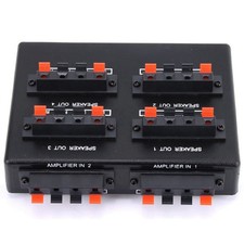SP-24  2-In-4-OUT Stereo Audio Selettore Amplificatore Switcher Box Speaker4405
