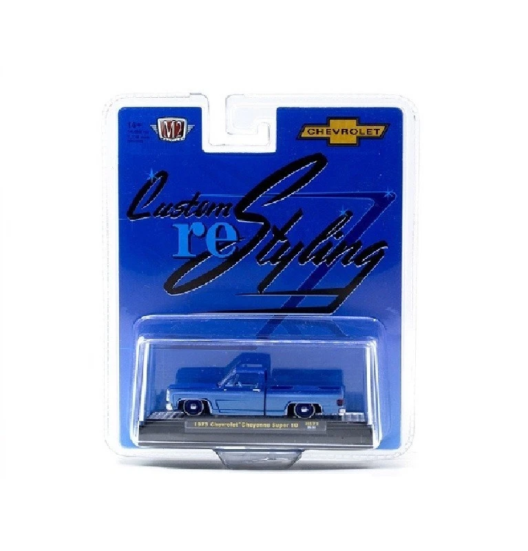 M2 Machines 1:64 1973 Chevrolet Cheyenne Super 10 Custom Re Styling Blue HS71-P5 - Image 3 of 4