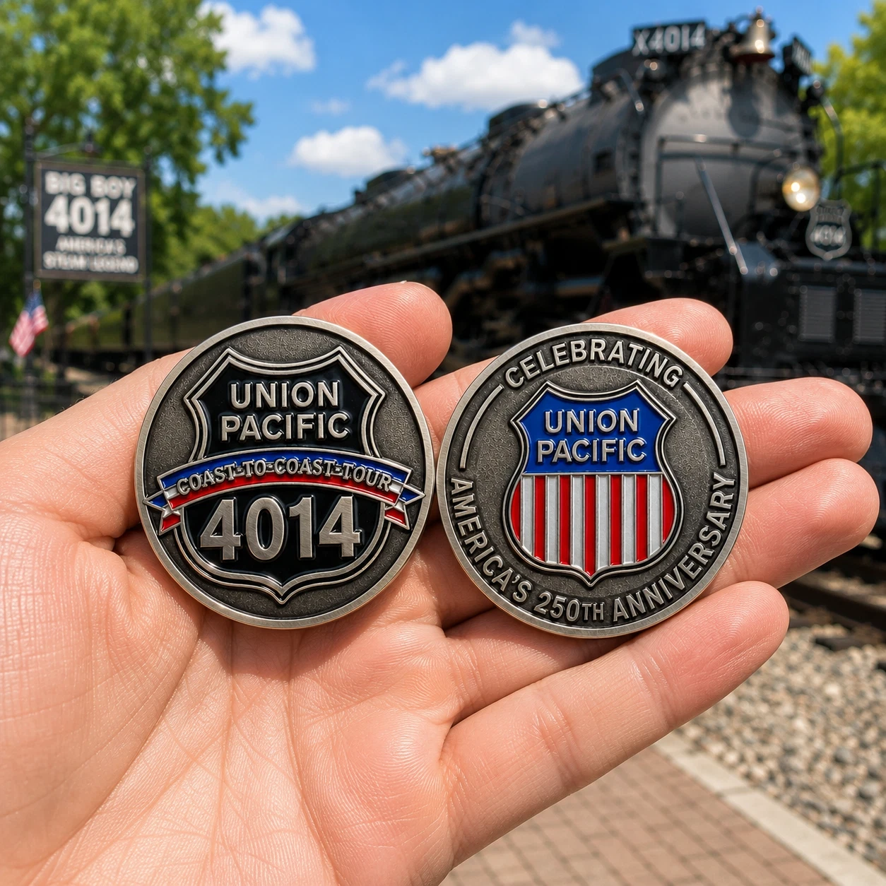 Union Pacific 4014 Big Boy Challenge Coin Coast To Coast Tour America 250th Coin