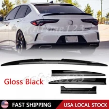 For Acura ILX TSX TLX RLX Glossy Black Rear Roof Lip Spoiler Tail Trunk Wing