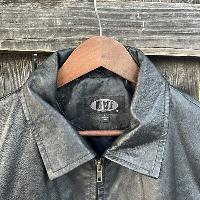 Vintage 90s Burnside Biker Oversized Leather Jacket | eBay