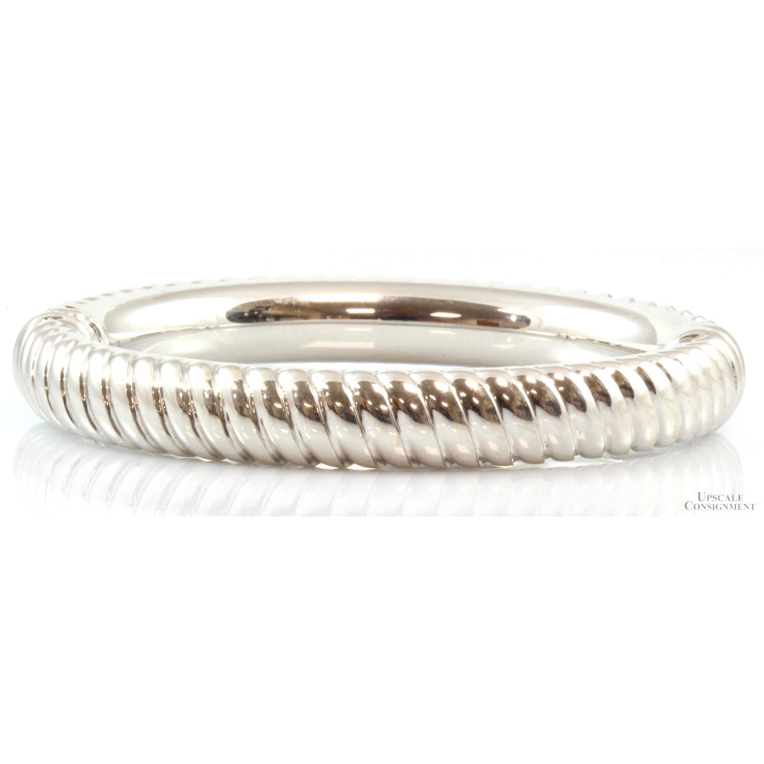 14K Gold Electroformed over Resin Hinged Bangle Brace… Gem