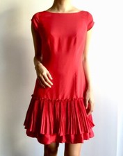 Women’s Coast Ruffle Pleat Hem Red Dress Evening Occasion - Size 8