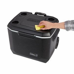 black cooler with wheels