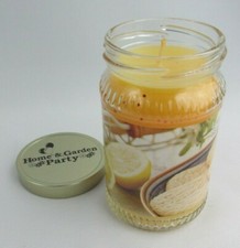 NEW Home & Garden Party "Lemon Sugar" 10 oz Jar Candle MADE IN USA 50 Hr Burn