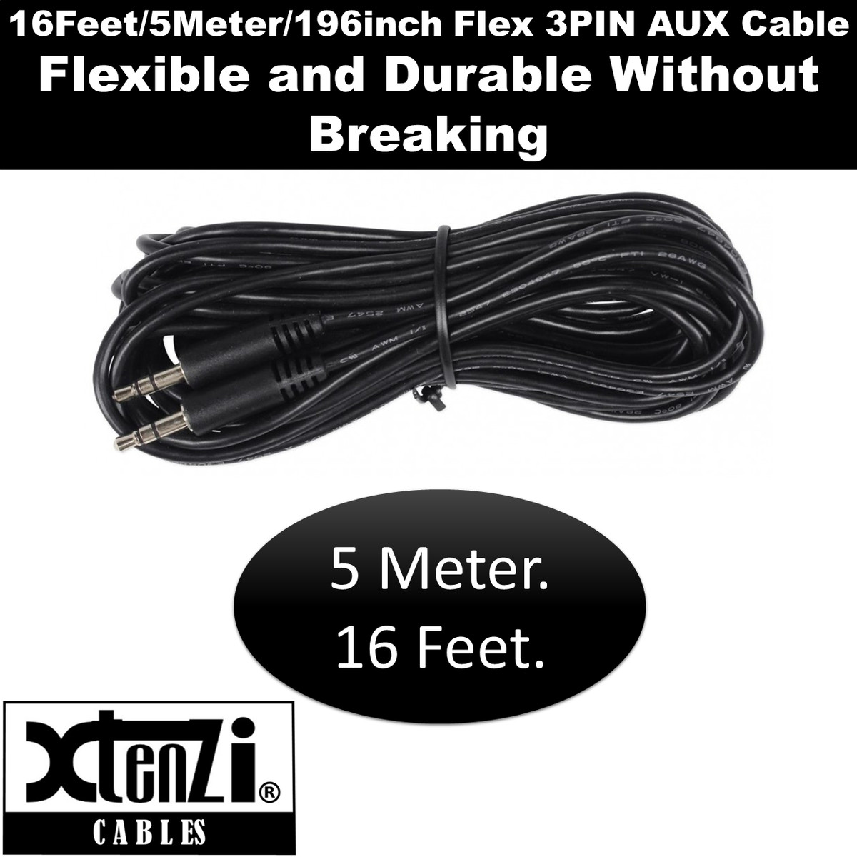Xtenzi 3Pin 15FT Jack Bass Knob Cable for KICKER CX DX PX KEY500.1