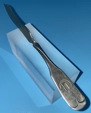 Butter Knife Spreader Brazil Silver-Stamped Twisted Handle 7" Long Monogram "D"