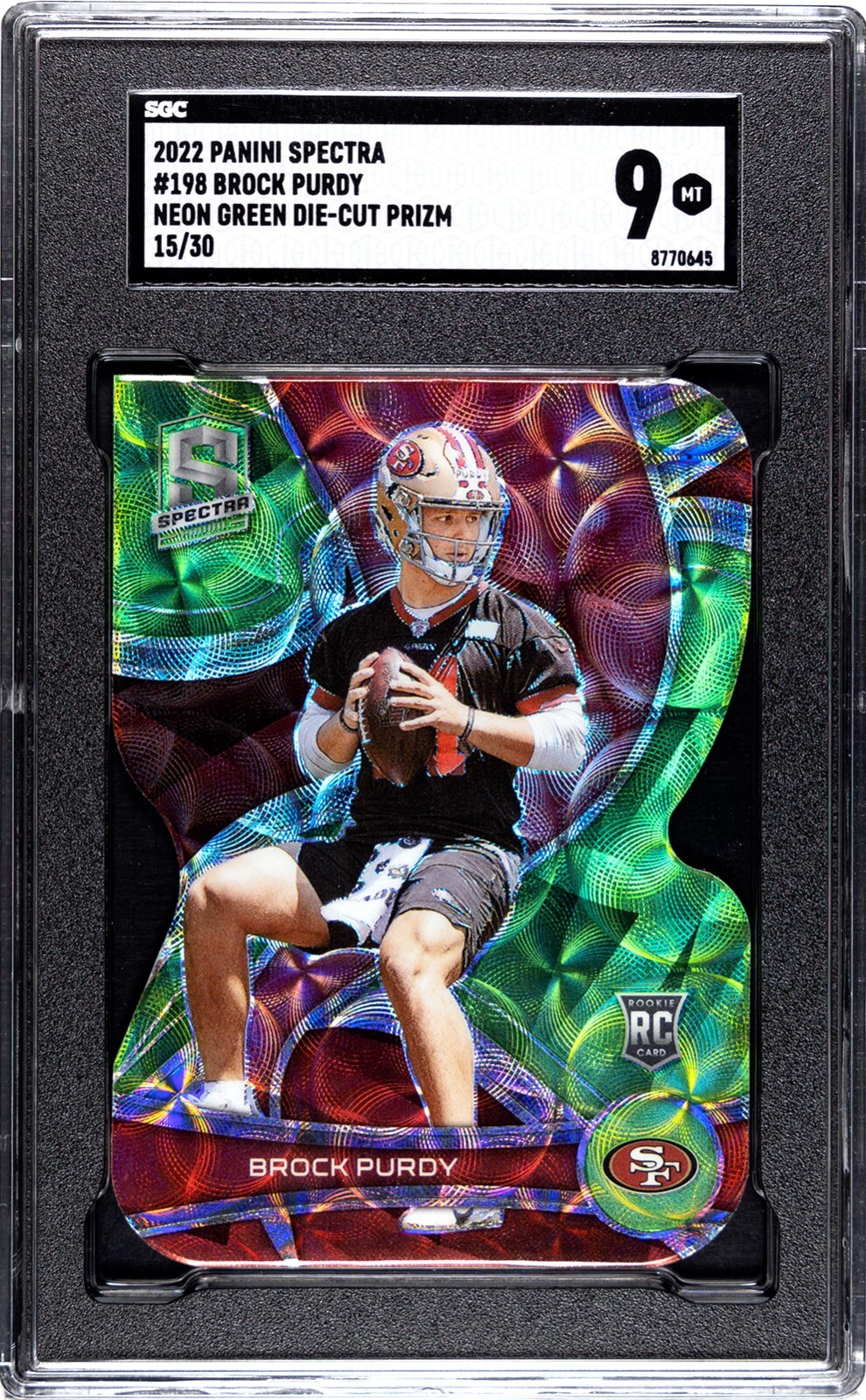 Brock Purdy Panini Spectra #198 Neon Green Die-Cut