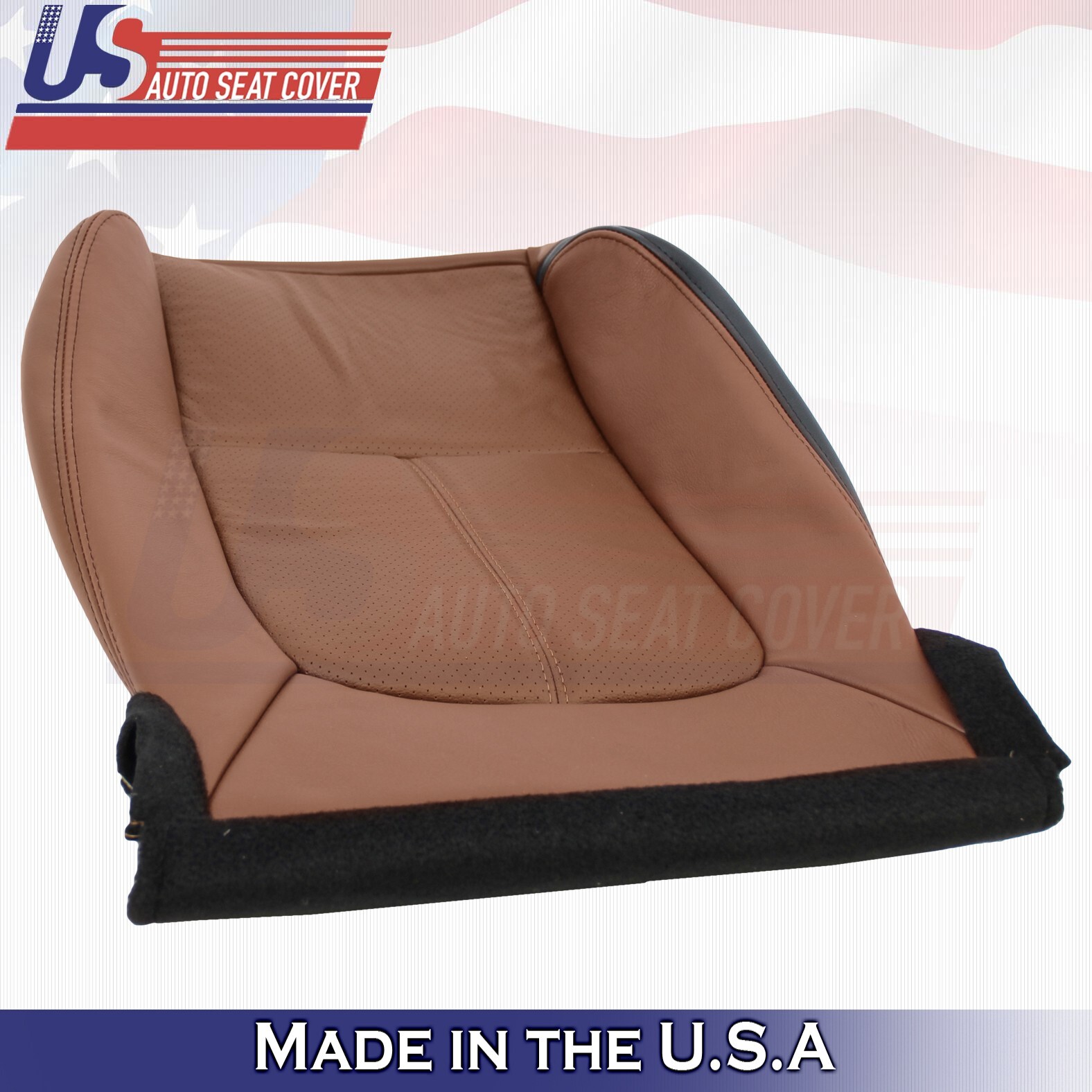 Driver Bottom Leather Seat Cover – Tan, Fits 1999-2000 Ford F250 / F350 / F450 / F550 Super Duty