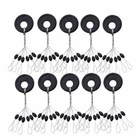 100Pcs Rubber Space Beans Oval Stopper Fishing Bobber Fly Spinner Bait Fish Tool