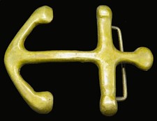 Nautical Boat Anchor Brass Vintage Belt Buckle