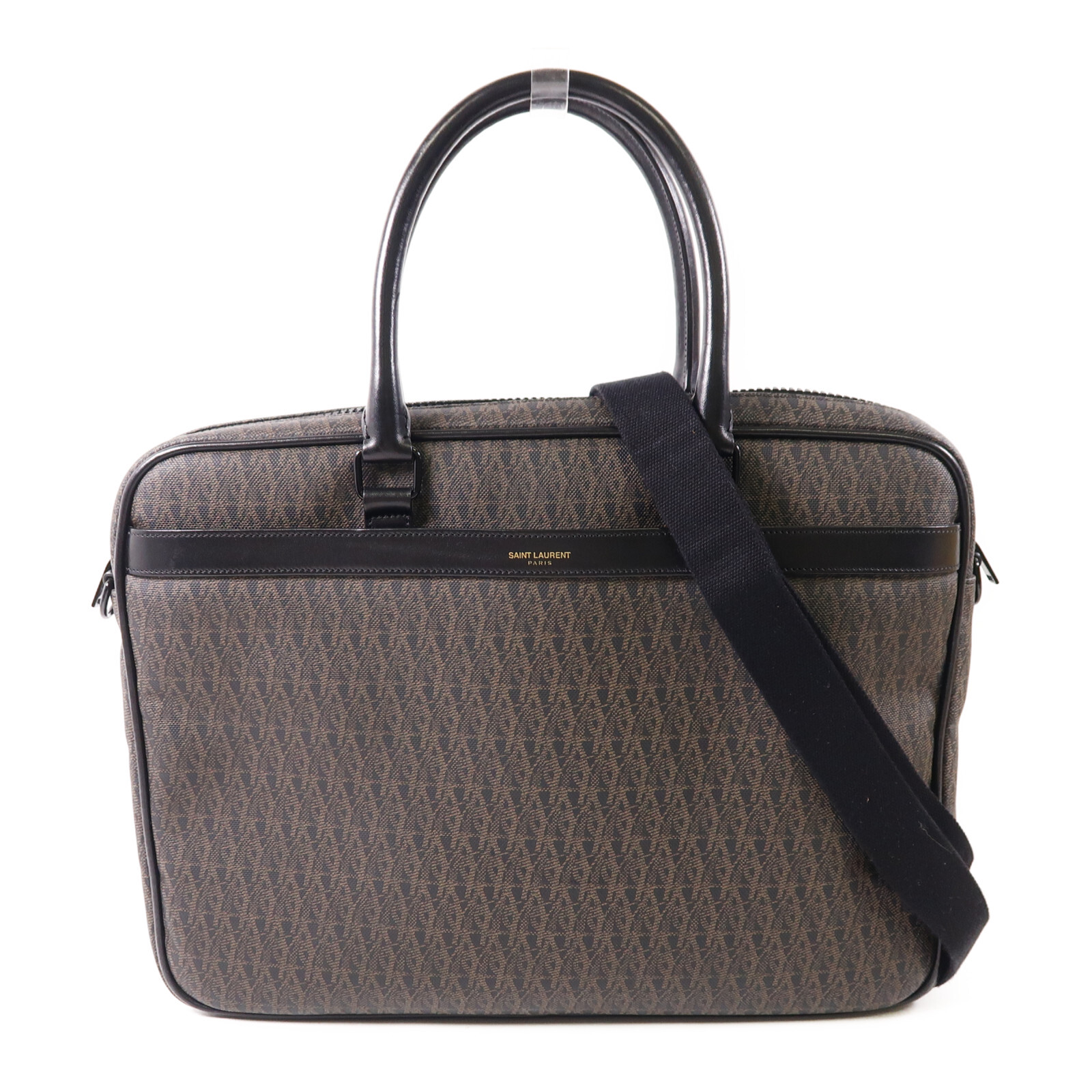 Borsa SAINT LAURENT YSL 2 vie 396907 tela rivestita marrone nero