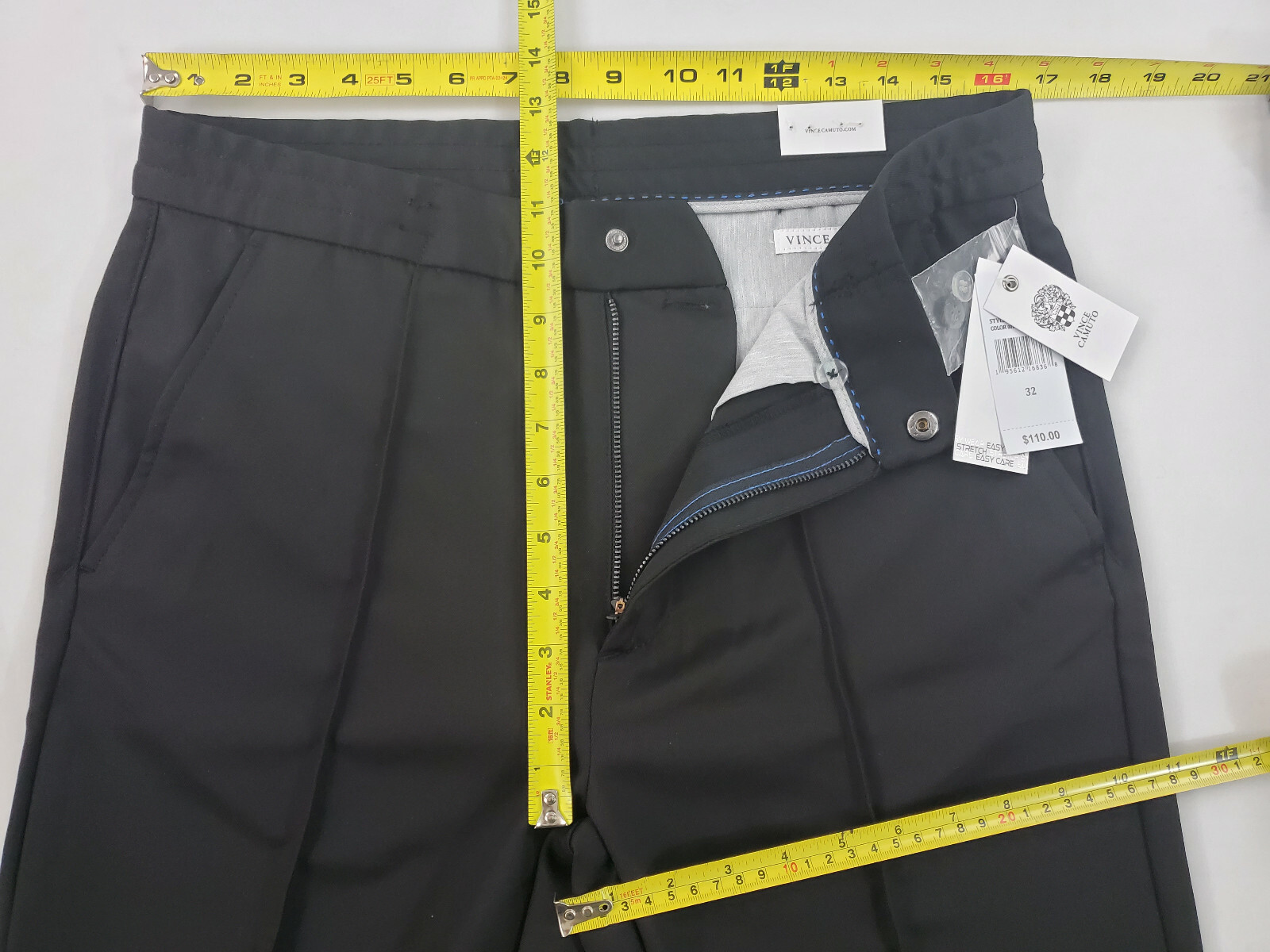 VINCE CAMUTO men pants VP042SV1783 easy wear stretch black sz 32  