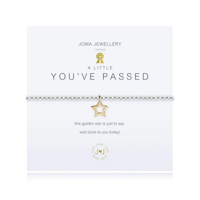 JOMA JEWELLERY A Little 'You've Passed' Bracelet Gold Plated Star Charm Gift Bag