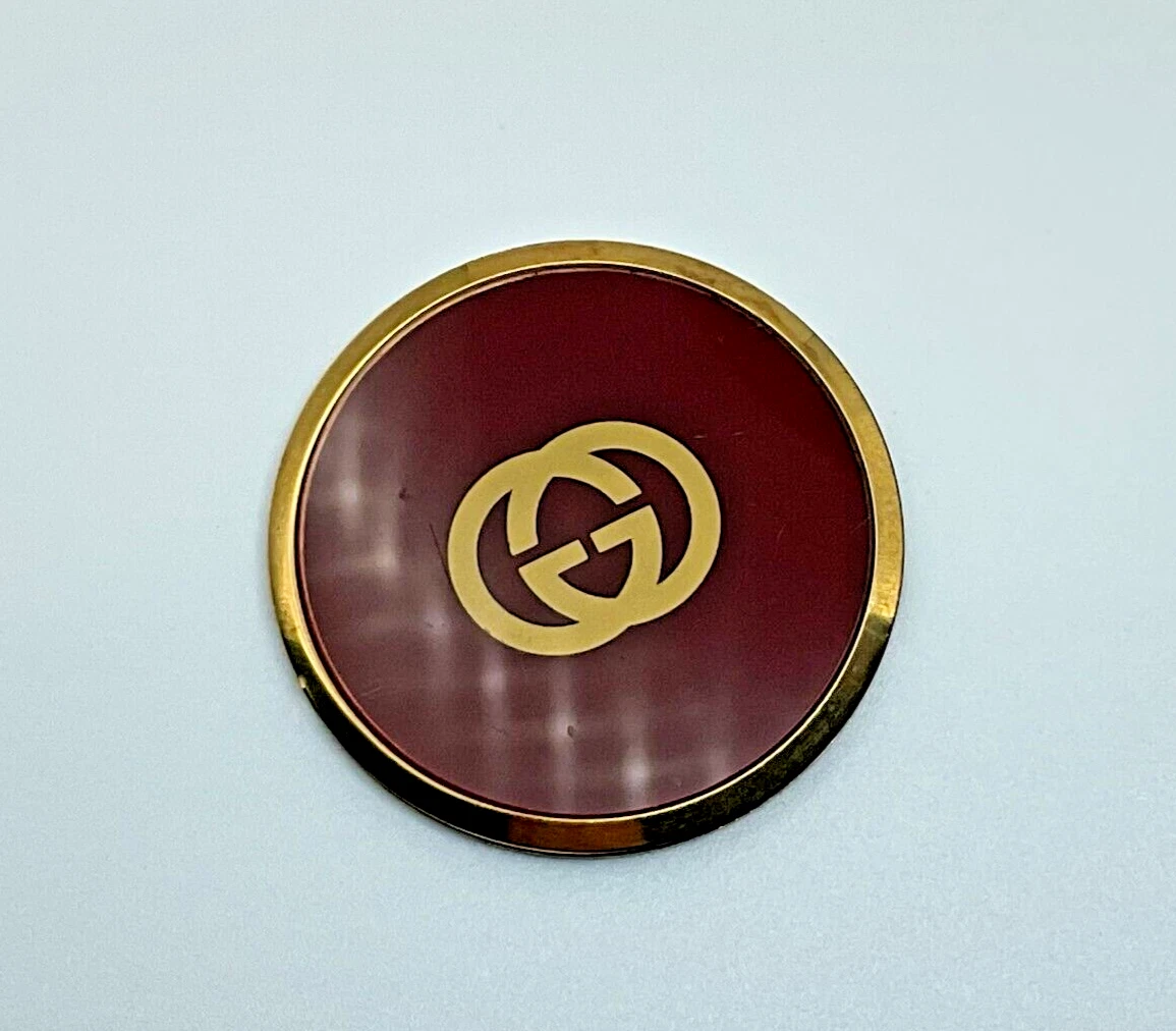 BOITIER DE MONTRE D'OCCASION GUCCI 2000M GREEN STACK COUVERCLE ARRIÈRE LOGO MARRON VERRE