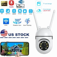 Wireless 2.4G WiFi Security Camera System Pan Tilt Smart Night Vision Cam 1080P