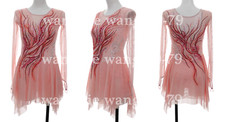 New Ice Figure Skating Dress Figure Skating Dress For Competition pink dyeing