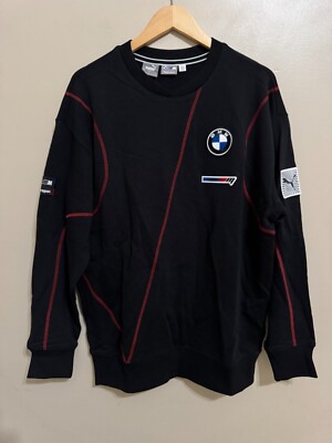 Puma BMW Motorsport Garage Crewneck Sweatshirt Sweater Mens L 621027 01 NEW  $110