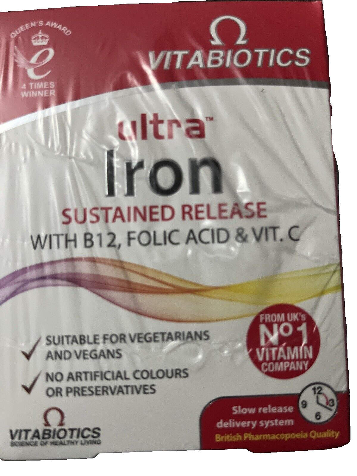 Vitabiotics Ultra Iron Sustained Release B12 Folic Acid & Vit C 30 Tablets - Image 2