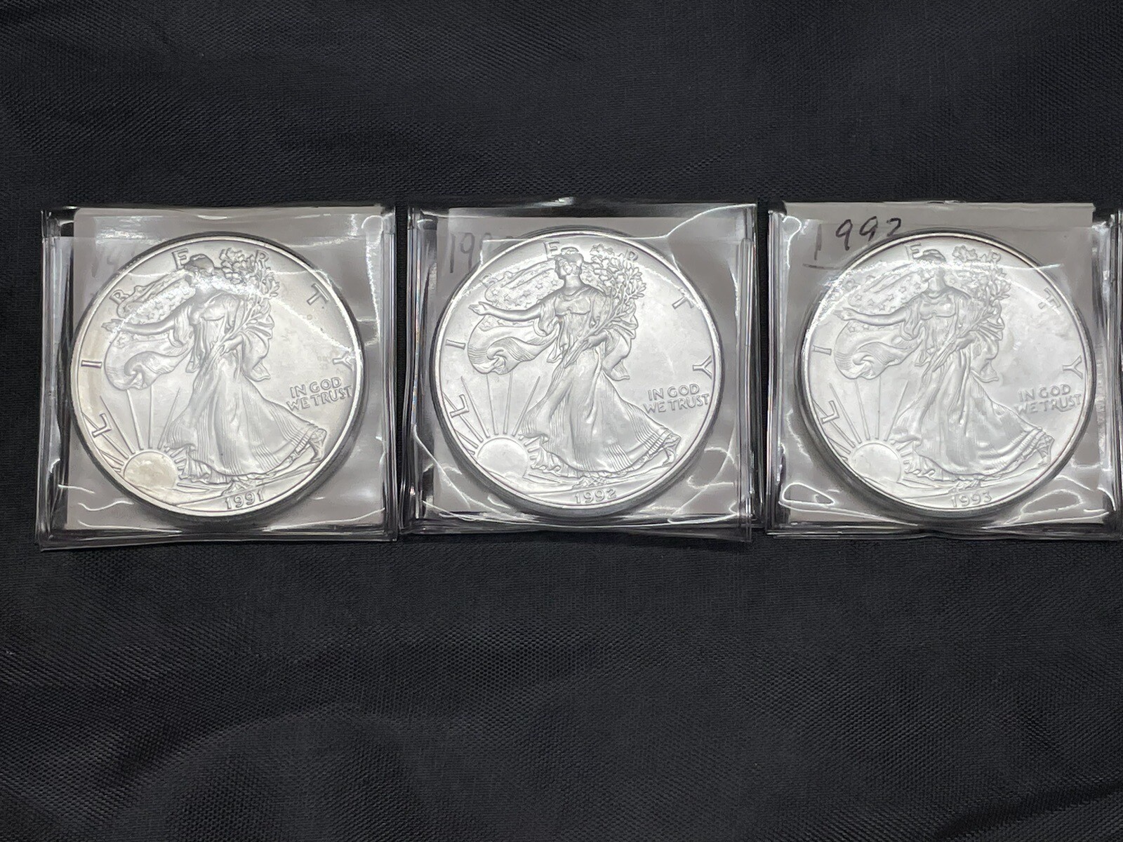 (Lot of 3) 1991, 1992, 1993, Uncirculated Silver American Eagles eBay