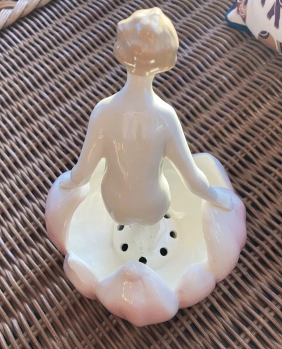 Art Deco nackte Frau Seerose Blume Frosch Griesbach Cortendorf Deutschland 7,5 Zoll - Bild 13 von 20