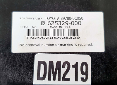 あみ様 0517 Toyota Tundra 2010-2011 ECU Immobilizer module 89780-0c050 Oem