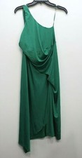 ASOS Womens Green One Shoulder Spaghetti Strap Stretch Asymmetrical Dress 10