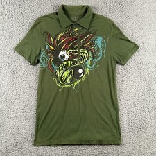 Von Dutch Originals Painted Polo Shirt Mens Medium Green Made In USA Rare