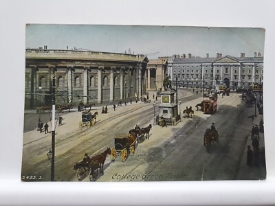 Vintage Postkarte, College Green Dublin (6H)