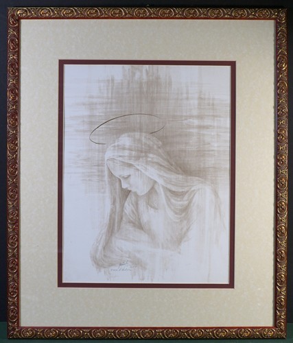 GABRIELLA TRABOLOTTI MARCACCI LITOGRAFIA- MADONNA CORNICE DORATA - Afbeelding 1 van 3
