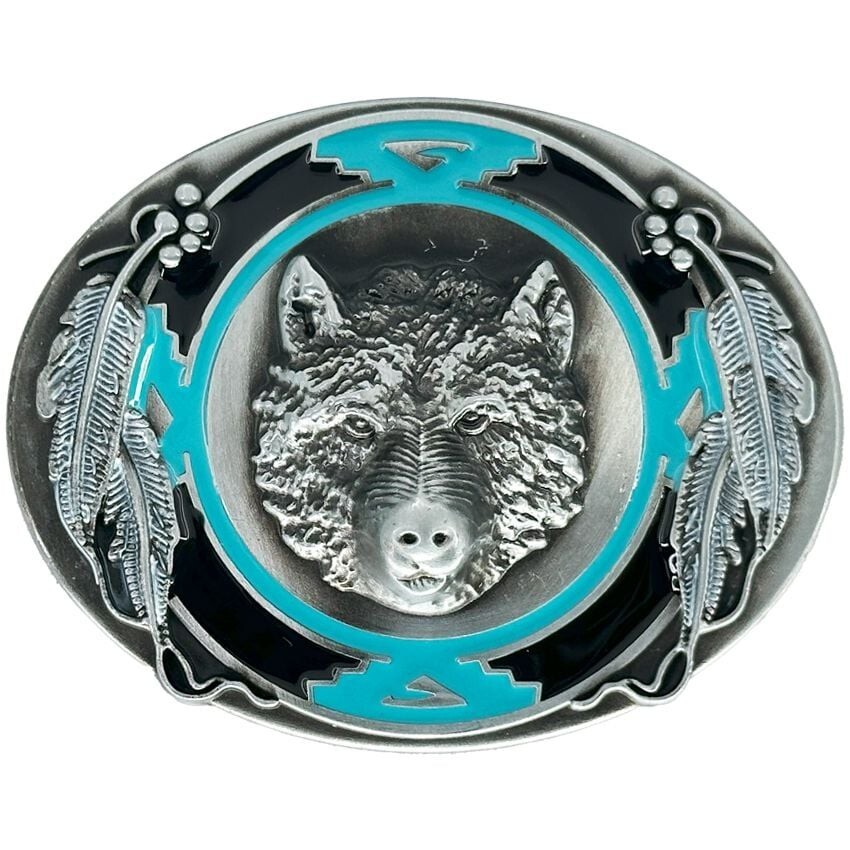 Turquoise & Silver Bear Head Design Metal Belt Buckle | eBay display picture 2