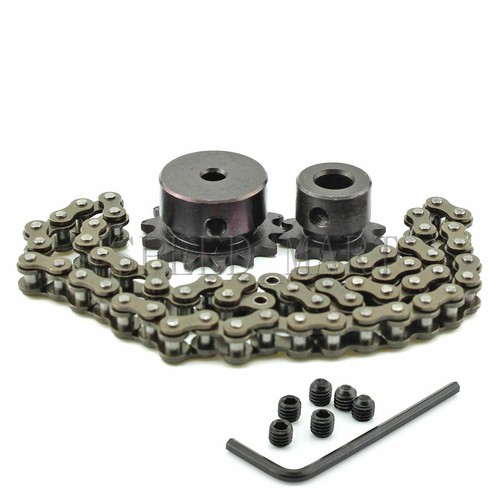 04C #25 25H 10T 15T Sprocket Set Kit Metal Pilot Motor Roller Chain Ratio 2:3 - Picture 3 of 5