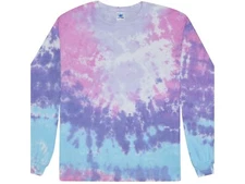Cotton Candy Long Sleeve Tie Dye T-Shirt Adult & Kids Sizes 100% Cotton