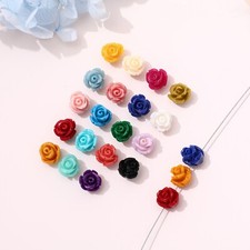 30Pcs 8mm Multicolor Coral Carved Flower Beads For Jewelry Making 19Colors