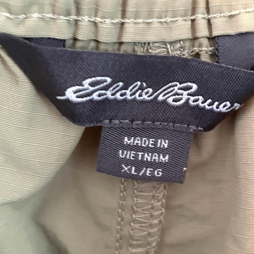 Eddie Bauer Shorts Men's XL Dark Khaki Pull On Moisture Wicking Belted - Picture 3 of 7