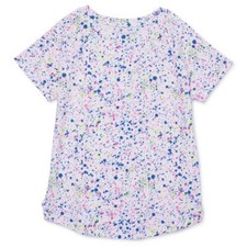 Athletic Works Girls Active Short Sleeve Tee XS 4-5 New with Tags Splatter Print