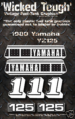 YAMAHA 1980 YZ125 WICKED TOUGH DECAL GRAPHIC KIT