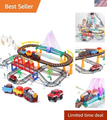 Educational 113-Piece Electric Train Playset - Safe and Fun for Kids Ages 3-8