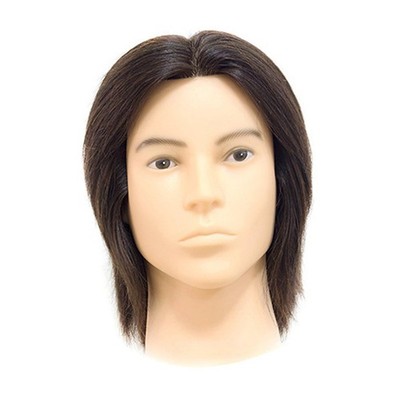 Friseur-Übungskopf für Herren zum Haareschneiden und Stylen mit Echthaar