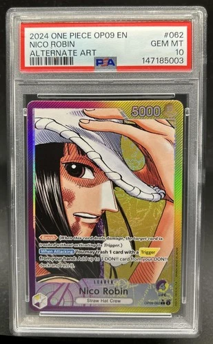 2024 One Piece Nico Robin Leader Alt Art #OP09-062 PSA 10