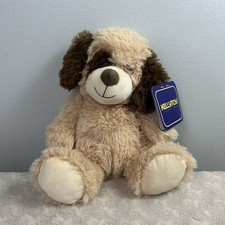Kellytoy Tan Brown Puppy Dog Plush Stuffed Animal Toy Sitting Seated 10" Cream