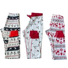 Hanna Andersson Pajama Pants Women Sz S Disney Fair Isle Reindeer Lot 2