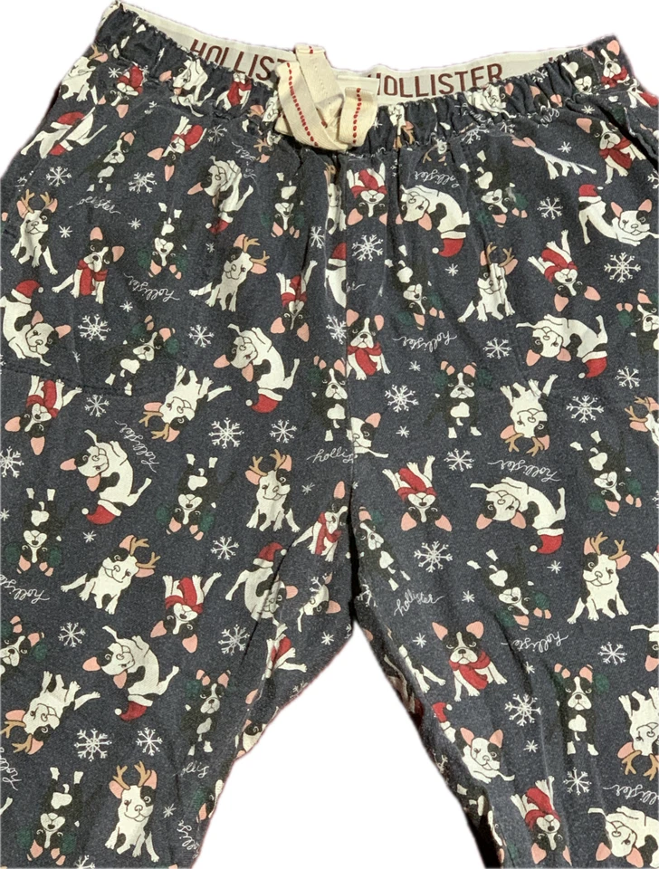 Boston Terrier con astas/bufanda roja/pijama sombrero de Santa/pantalones de salón talla mediana Foto 3 de 4