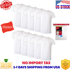 Hanes Men's Super Value Pack White Crew T-Shirt Undershirts, 10 Pack, Size S-3XL