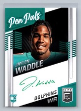 Jaylen Waddle 2021 Donruss Elite #PP-JW Pen Pals Green Ink Rare RC