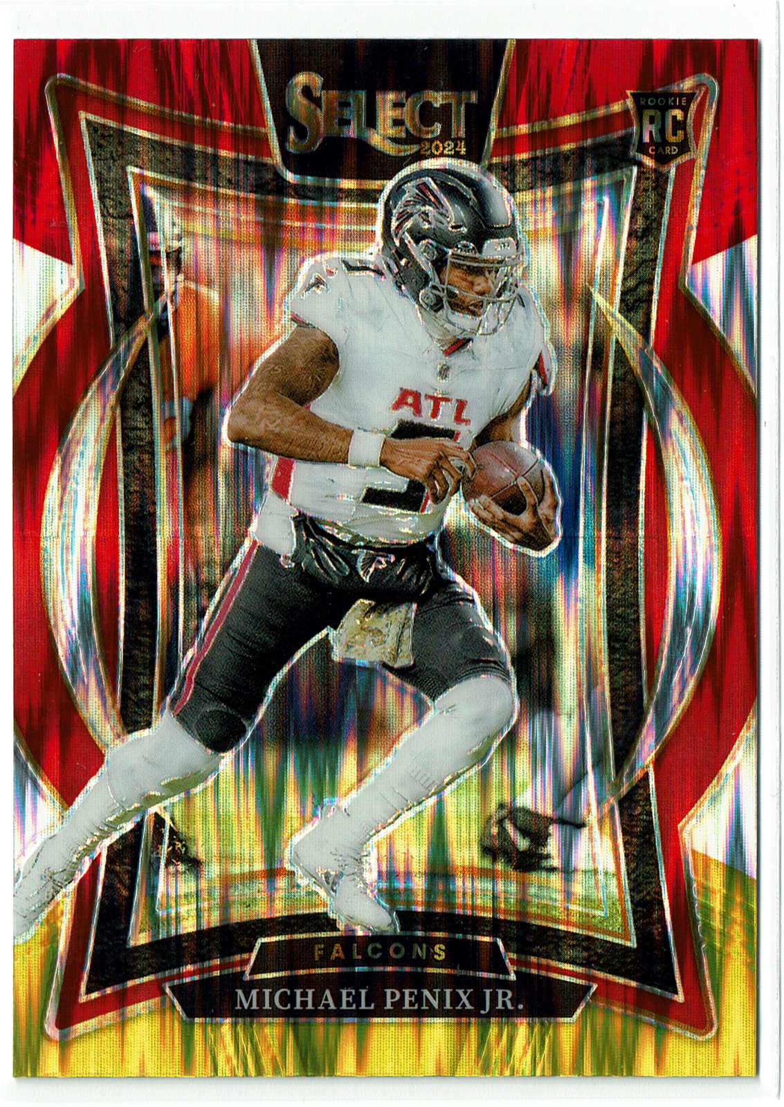 2024 Panini Select Michael Penix Jr. Concourse Level Red Yellow Prizm Shock (RC)