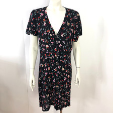 Madewell 10 A-Line Button Front Mini Dress Women's AL275 Black